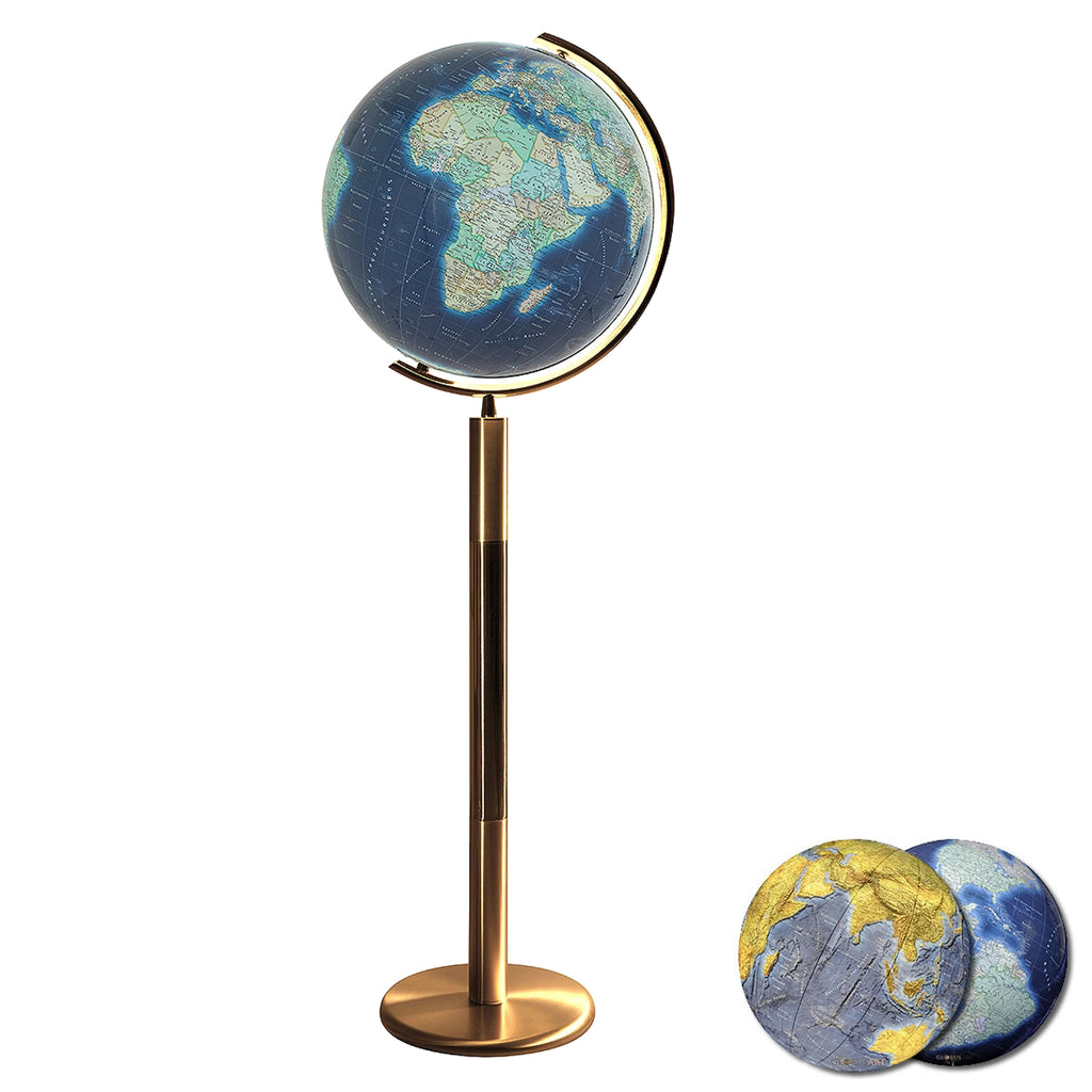 Columbus Duo Azzurro Standglobus, D 400 mm, Kristallglas, beleuchtet