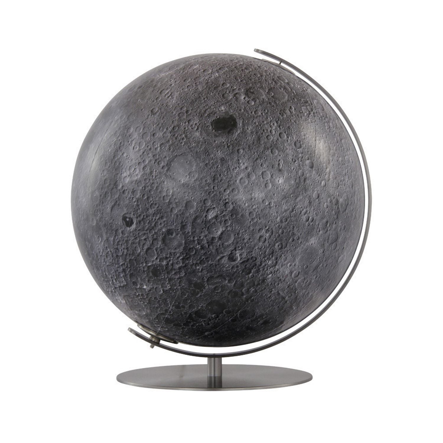 Columbus Leuchtglobus Mondglobus D 40 cm handkaschiert Edelstahl matt