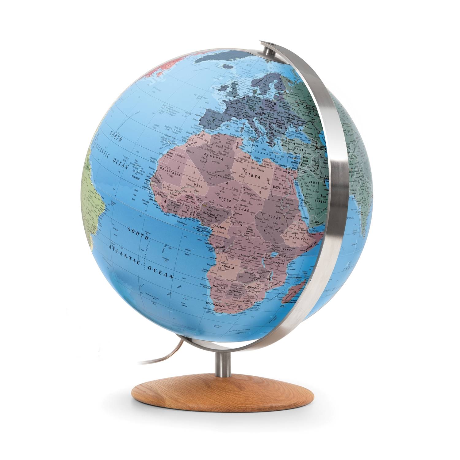 Räthgloben Leuchtglobus handkaschiert politisch 37 cm D, Detailansicht