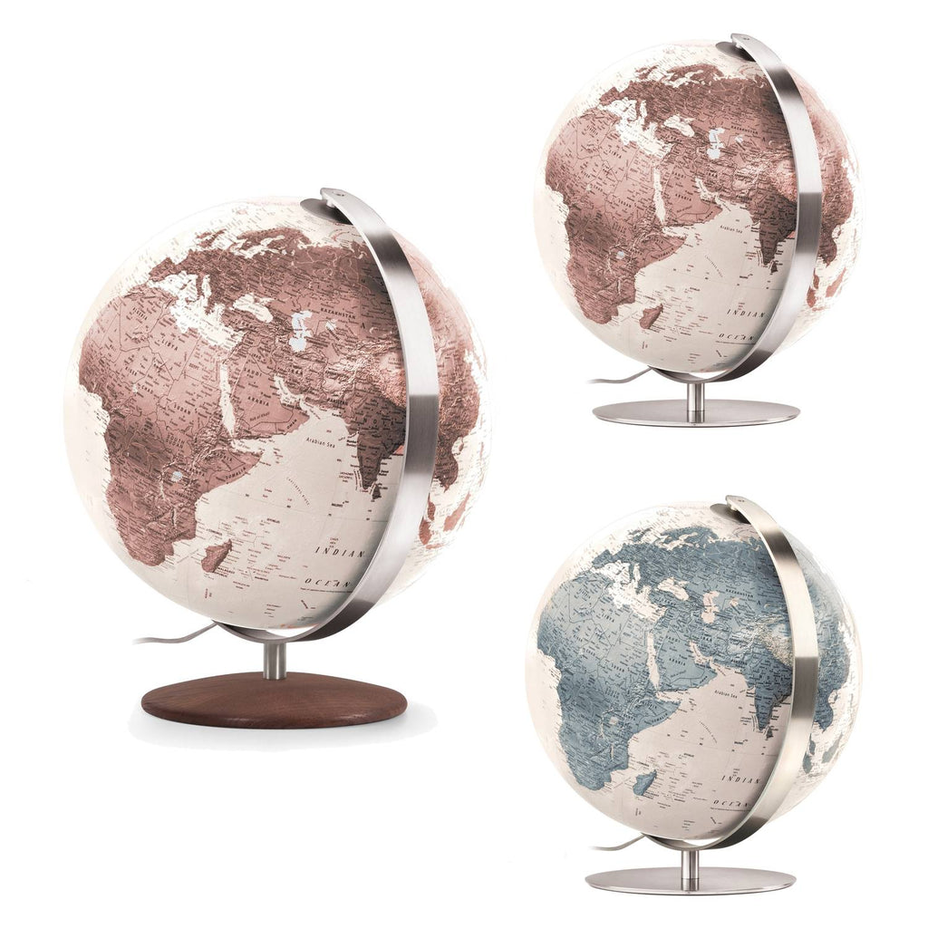 Räthgloben Design-Leuchtglobus, handkaschiert, 37cm D, 42cm H