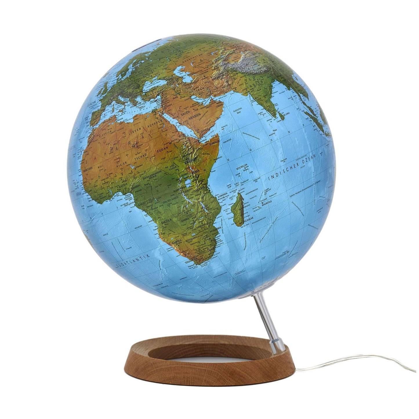 Räthgloben Doppelbild-Leuchtglobus DFNI 30 00 physisch/politisch 30 cm Eiche