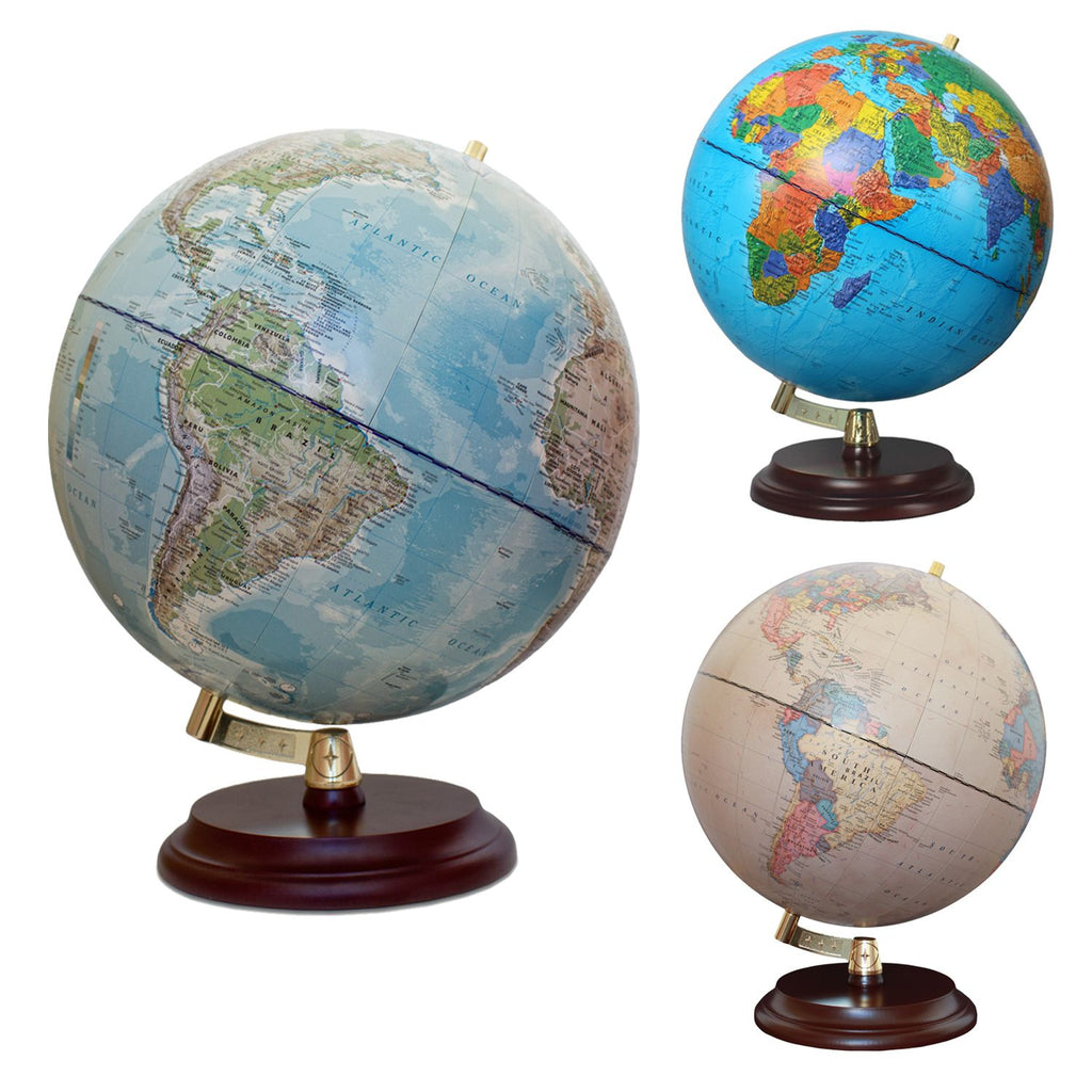 Magellan Vasa Globus 32 cm ohne Meridian mit Holzfuß