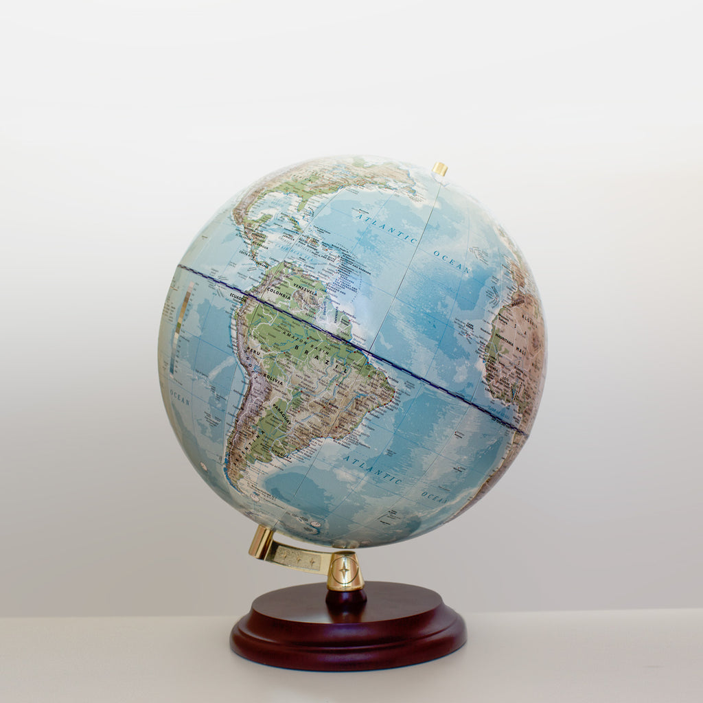 Magellan Vasa Globus 32 cm ohne Meridian mit Holzfuß, Seitenansicht